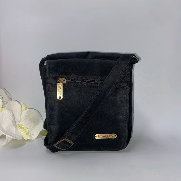 Travelon Handbags - Travelon Nylon Organizer Crossbody Black Small